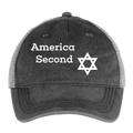 America Second - washed black / silver